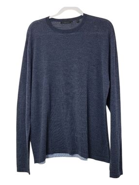 Greyson Men’s 100% Merino Wool Blue Polka Dot Sweater XL Luxury Golf Knit